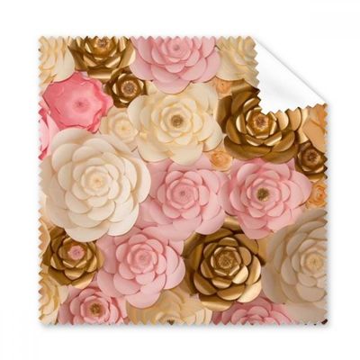 Brown White Pink Beautiful Flowers Cleaning Cloth Phone Screen Glasses Cleaner 5pcs