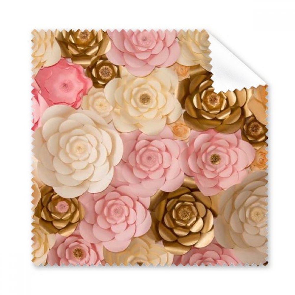 Brown White Pink Beautiful Flowers Cleaning Cloth Phone Screen Glasses Cleaner 5pcs