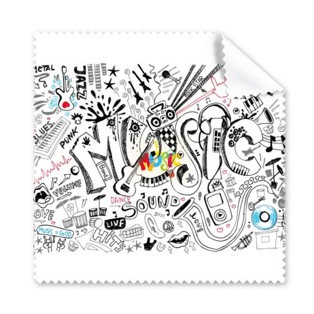 Graffiti Street Culture Music Sound Volume Cleaning Cloth Phone Screen Glasses Cleaner 5pcs