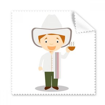 White Hat Colombia Cartoon Cleaning Cloth Phone Screen Glasses Cleaner 5pcs