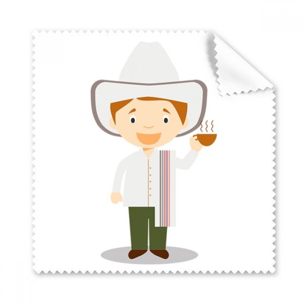 White Hat Colombia Cartoon Cleaning Cloth Phone Screen Glasses Cleaner 5pcs