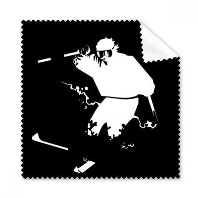 Black Skiing Winter Sport Illustration Cleaning Cloth Phone Screen Glasses Cleaner 5pcs