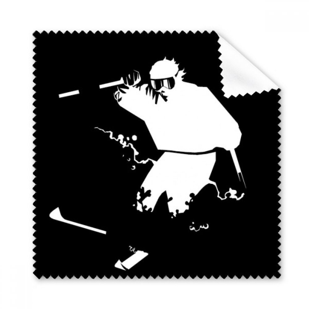 Black Skiing Winter Sport Illustration Cleaning Cloth Phone Screen Glasses Cleaner 5pcs