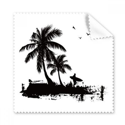 Beach Coconut Tree Illustration Pattern Cleaning Cloth Phone Screen Glasses Cleaner 5pcs