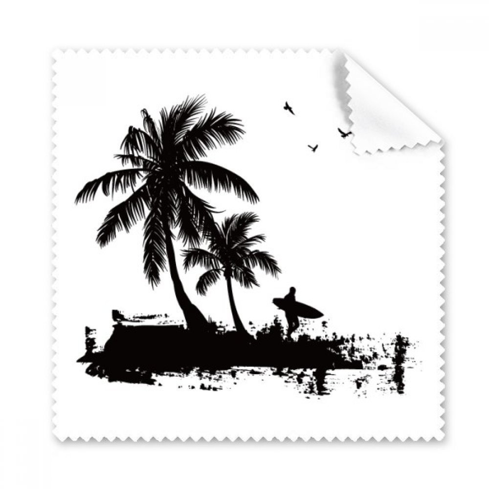 Beach Coconut Tree Illustration Pattern Cleaning Cloth Phone Screen Glasses Cleaner 5pcs