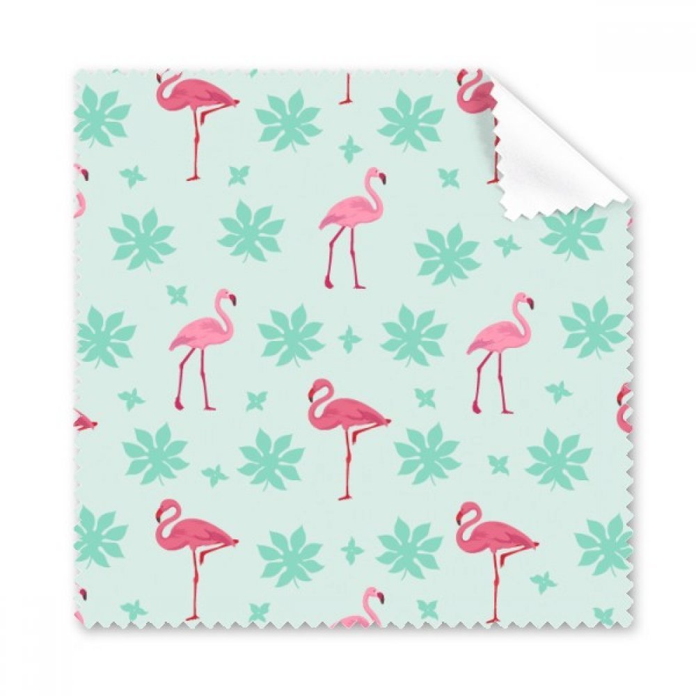 Flamingo Pattern Pink Green Cleaning Cloth Phone Screen Glasses Cleaner 5pcs