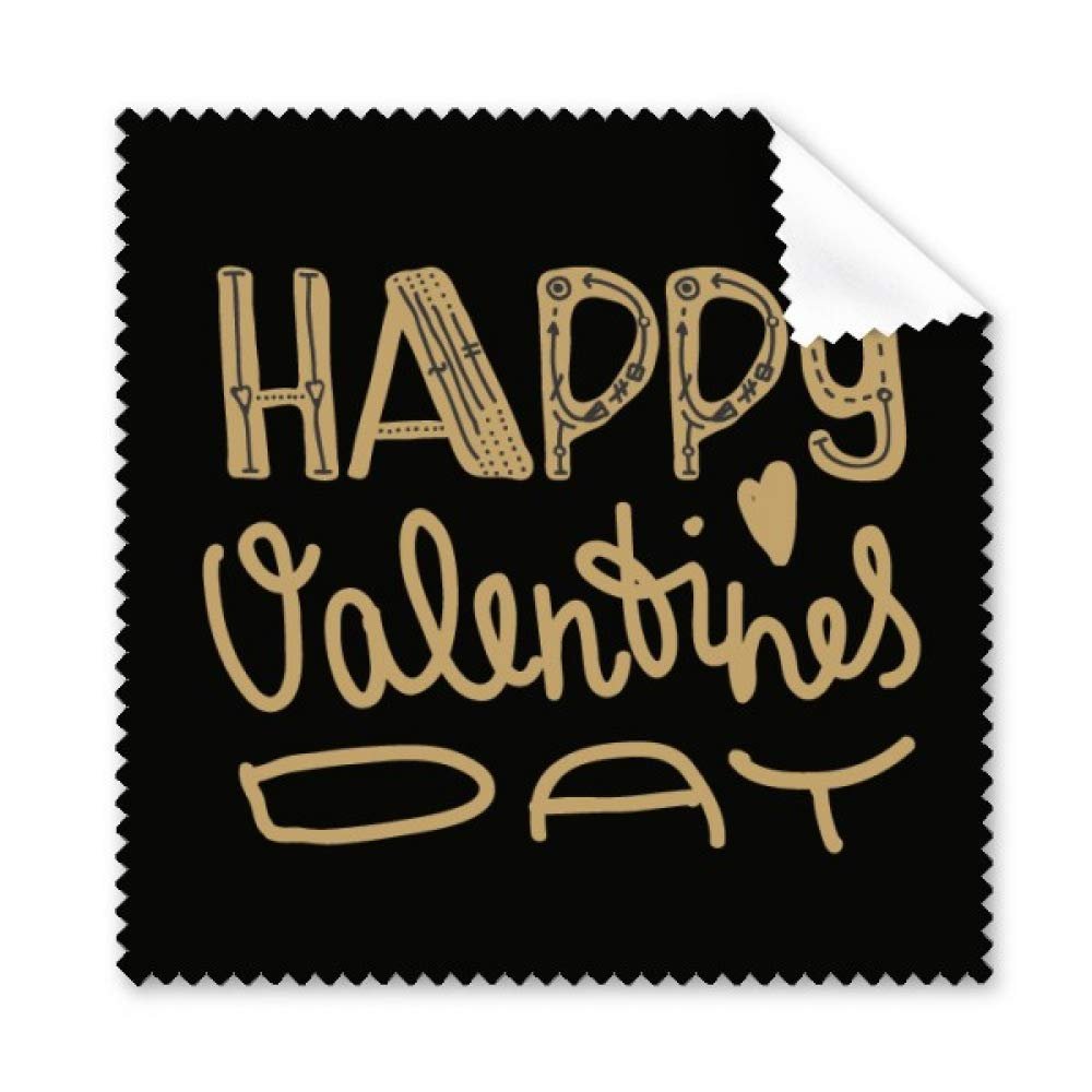 Happy Valentine Day Gold Quote Style Cleaning Cloth Phone Screen Glasses Cleaner 5pcs