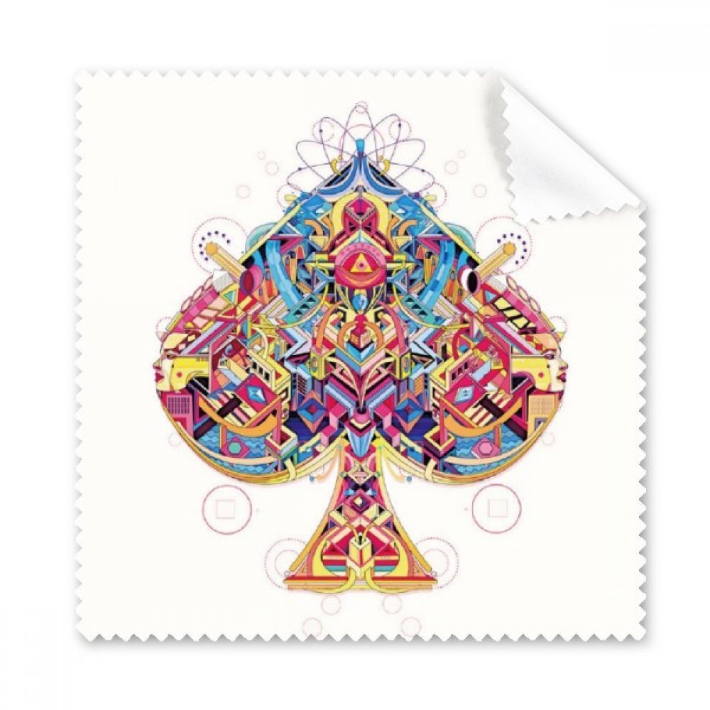 Spade Playing Cards Geometric Pattern Cleaning Cloth Phone Screen Glasses Cleaner 5pcs