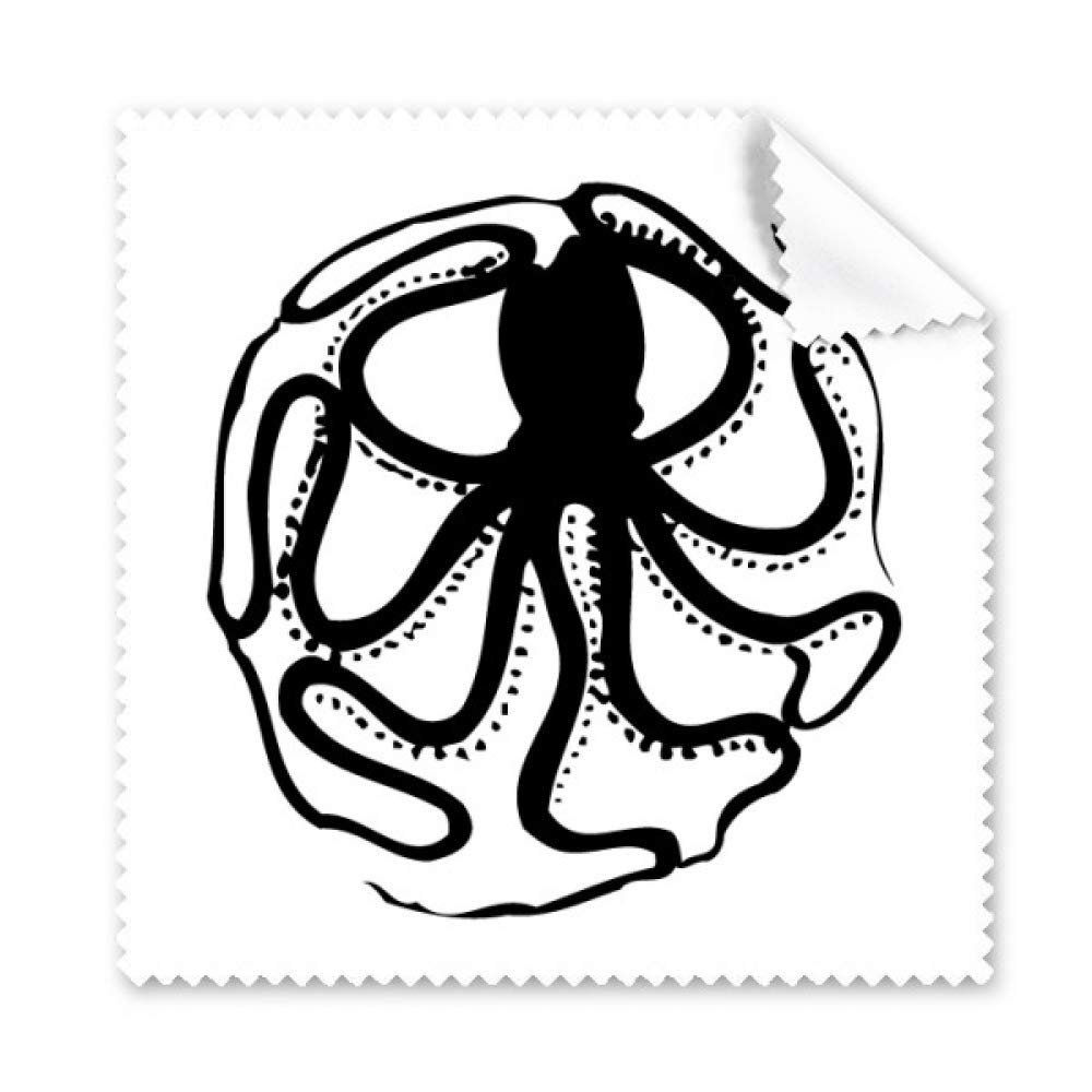 Black Octopus Marine Life Pattern Cleaning Cloth Phone Screen Glasses Cleaner 5pcs