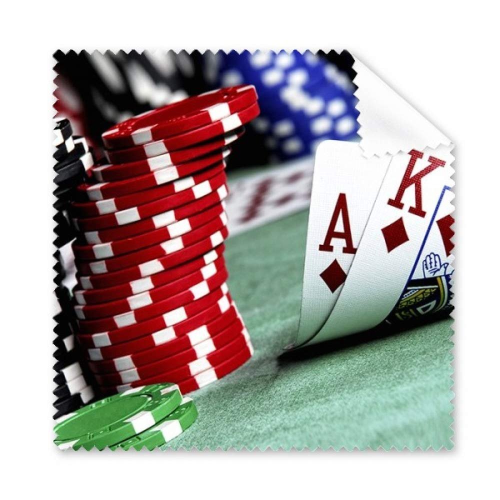 Scattered Poker Gambling Photo Chips Cleaning Cloth Phone Screen Glasses Cleaner 5pcs