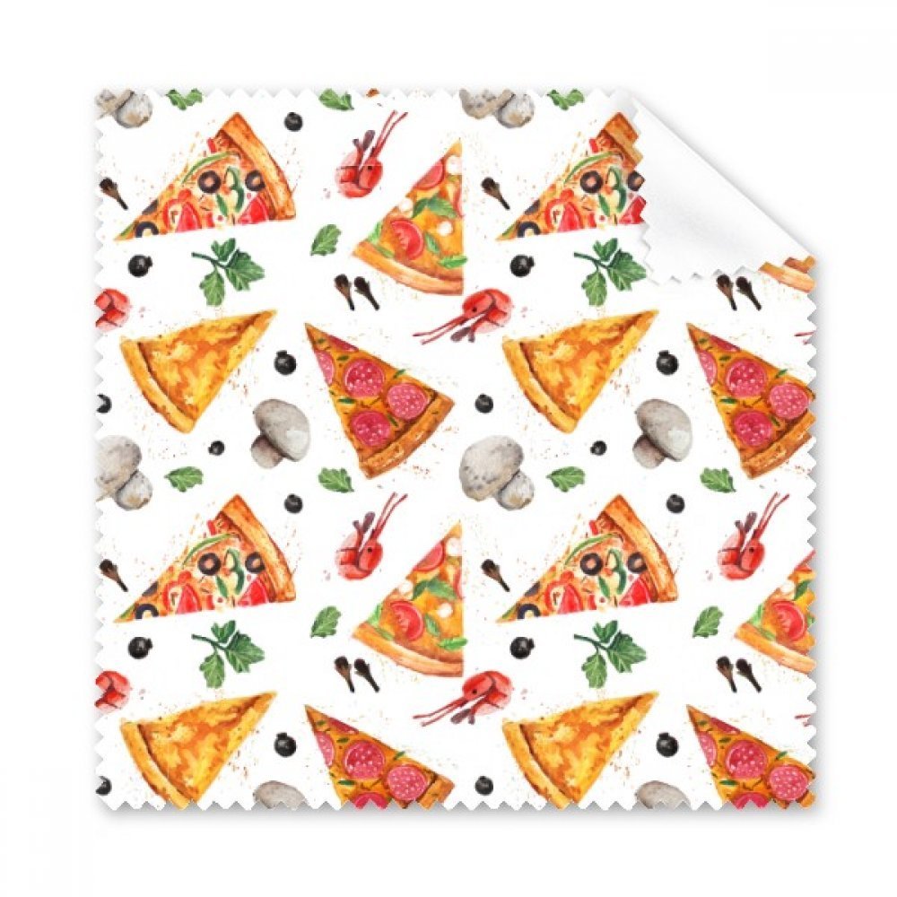 Delious Food Pizza Illustration Pattern Cleaning Cloth Phone Screen Glasses Cleaner 5pcs