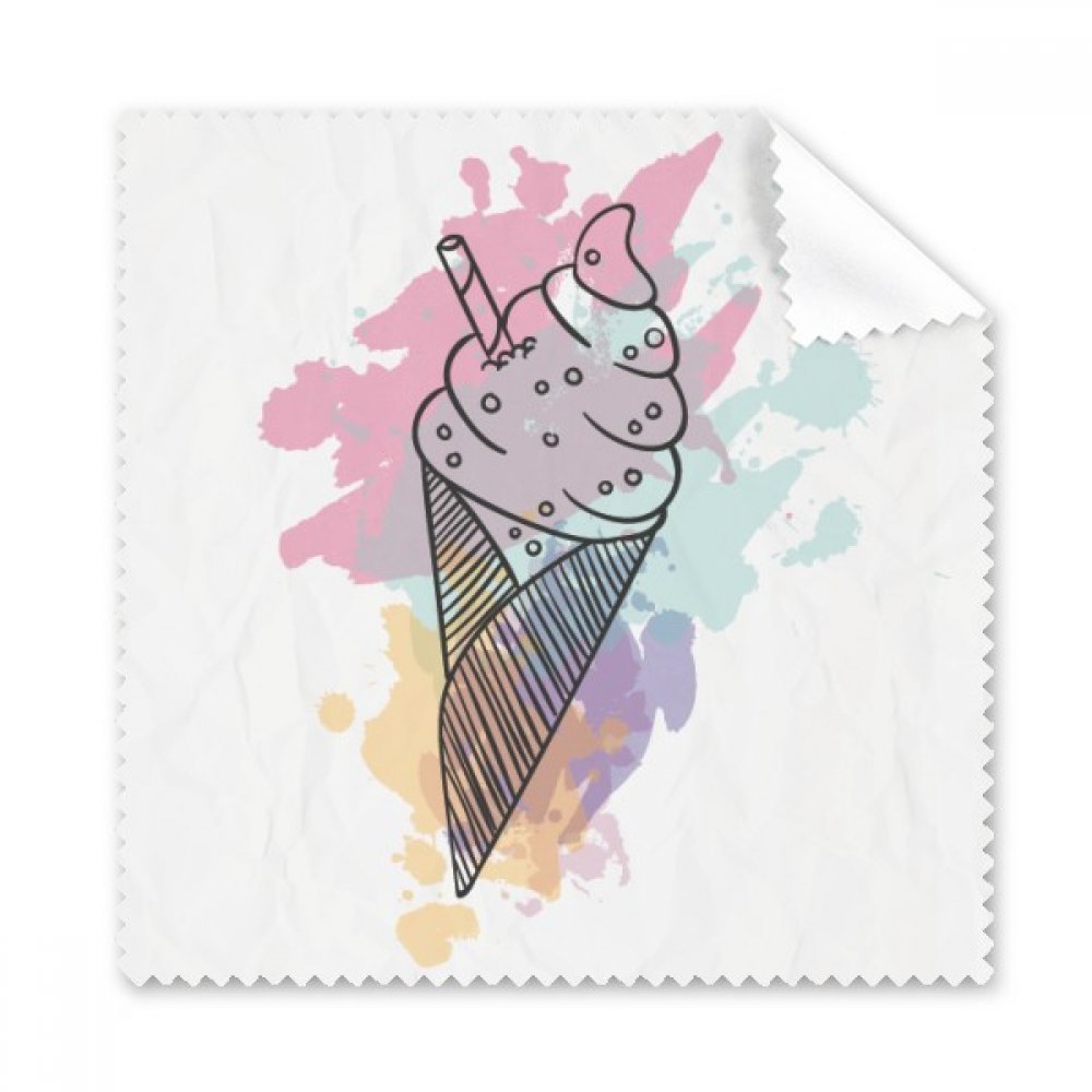 Watercolor Biscuits Bar Cones Ice Cleaning Cloth Phone Screen Glasses Cleaner 5pcs