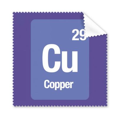 Cu Copper Checal Element Science Cleaning Cloth Phone Screen Glasses Cleaner 5pcs