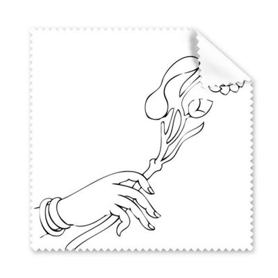 Culture Hand Flower Line Drawing Pattern Cleaning Cloth Phone Screen Glasses Cleaner 5pcs