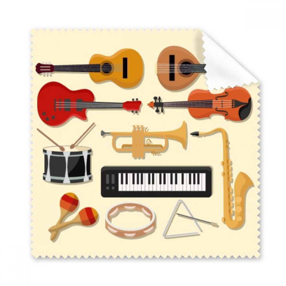 Electric Piano Trombone Guitar Music Cleaning Cloth Phone Screen Glasses Cleaner 5pcs