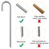 Eurmax USA Trampolines Stakes Heavy Duty Ground Stakes Canopy Parts Wind Stake with Rope 12 Inch Heavy Duty Stake Safety Ground Anchor Galvanized Steel J Shaped, Pack of 4(Silver) view 4