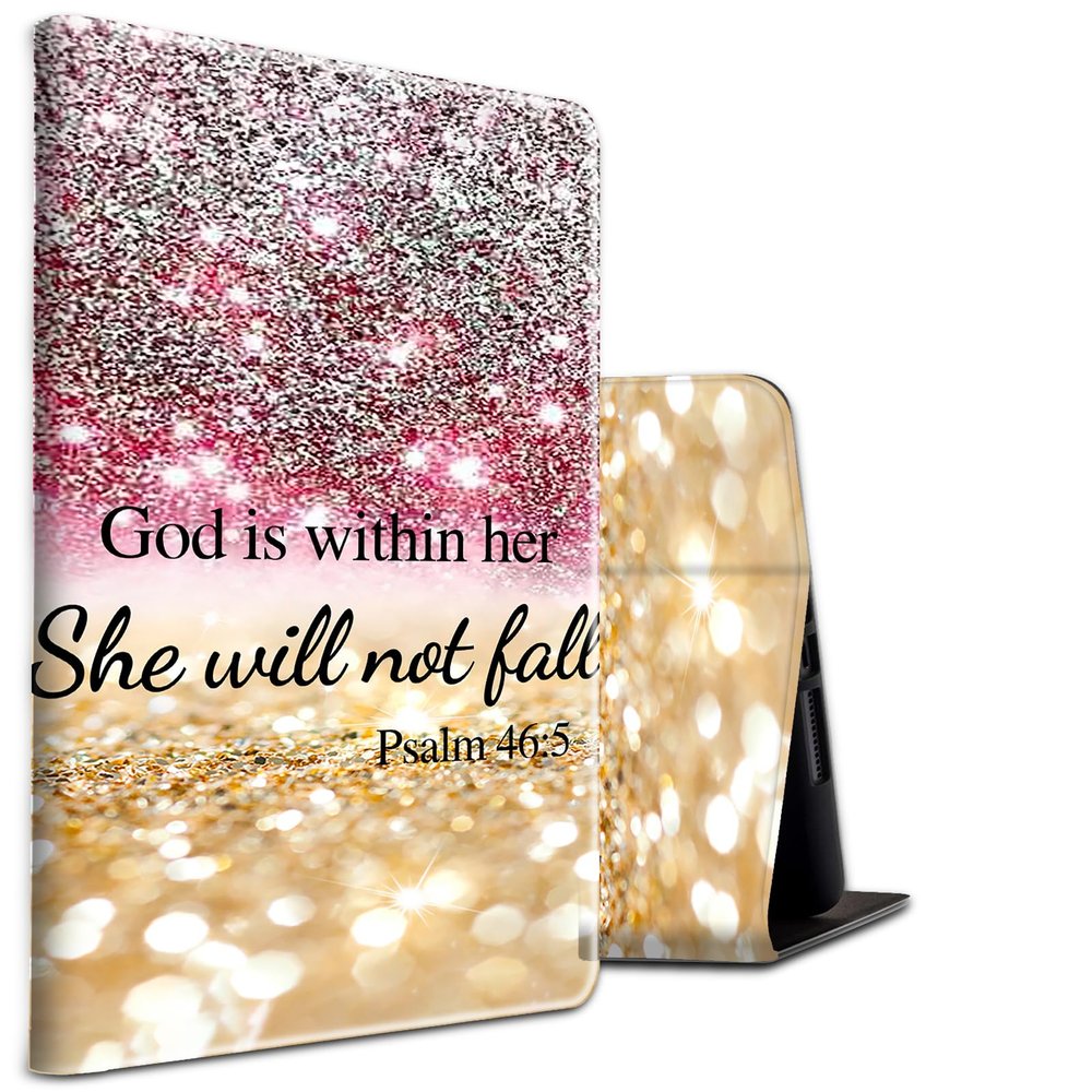 All-New HD 8 Plus Tablet Case, Kindle Fire HD 8 Case 10th /12th Generation 2020/2022/2024,Stand PU Leather Slim Smart Cover with Auto Wake/Sleep for Fire HD 8 Tablet,Christian Bible Psalm 46:5