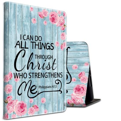 All-New HD 8 Plus Tablet Case, Kindle Fire HD 8 Case 10th Generation 2020 Folding Stand PU Leather Slim Smart Cover with Auto Wake/Sleep for Amazon Fire Tablet 2020,Bible Verses Philippians 4:13