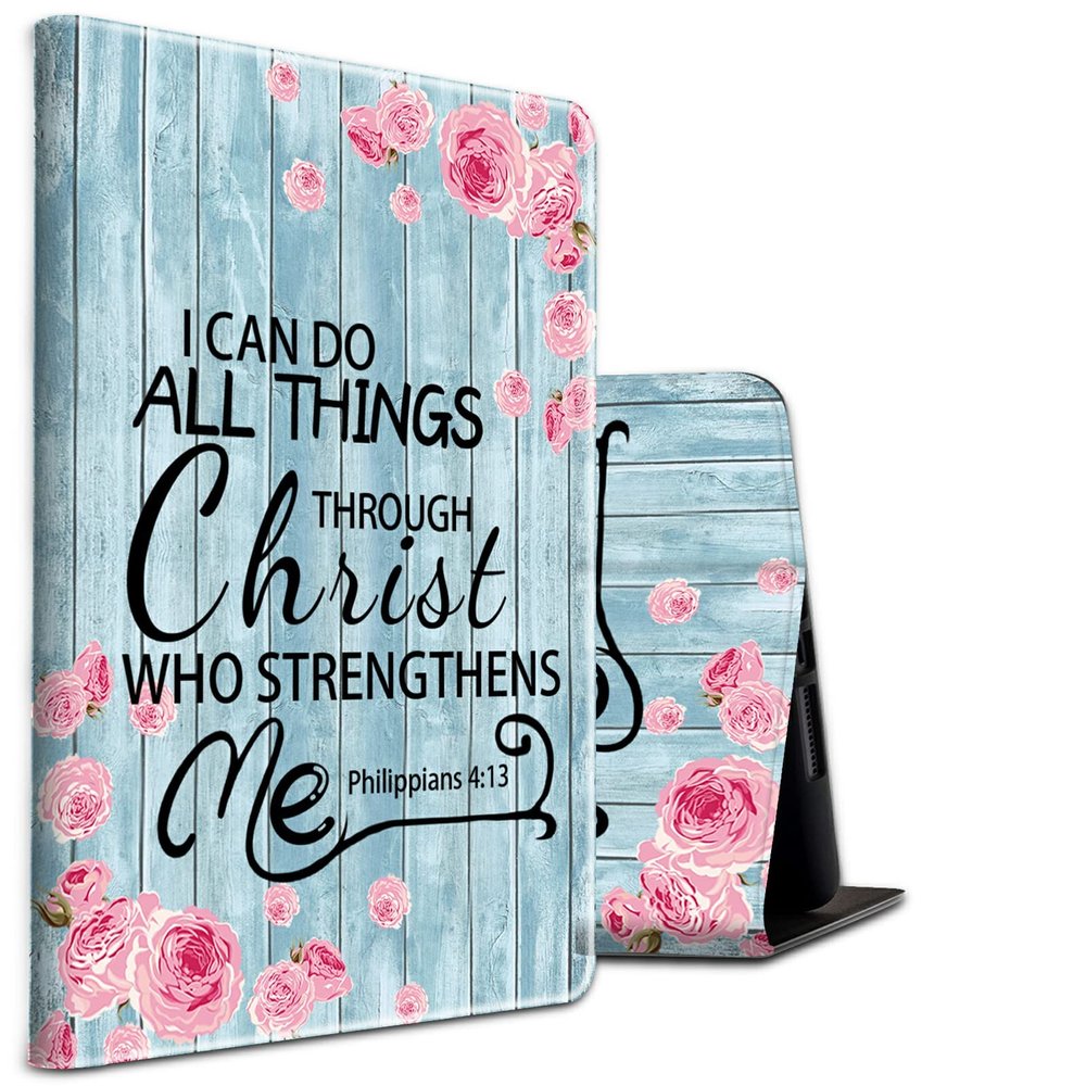 All-New HD 8 Plus Tablet Case, Kindle Fire HD 8 Case 10th Generation 2020 Folding Stand PU Leather Slim Smart Cover with Auto Wake/Sleep for Amazon Fire Tablet 2020,Bible Verses Philippians 4:13