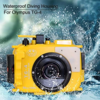 Sea Frogs 195FT/60M Underwater Camera Waterproof Diving housing for Olympus TG-4 Yellow (Housing + Red Filter)