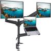 HUANUO Dual Monitor and Laptop Mount for Max 32 Monitor and 17 Laptop, Adjustable Arm with Tilt, Swivel and Rotation, Dual Monitor and Notebook Stand with VESA Bracket 75/100 mm view 1