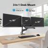 HUANUO Dual Monitor and Laptop Mount for Max 32 Monitor and 17 Laptop, Adjustable Arm with Tilt, Swivel and Rotation, Dual Monitor and Notebook Stand with VESA Bracket 75/100 mm view 2