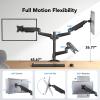 HUANUO Dual Monitor and Laptop Mount for Max 32 Monitor and 17 Laptop, Adjustable Arm with Tilt, Swivel and Rotation, Dual Monitor and Notebook Stand with VESA Bracket 75/100 mm view 3