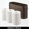mDesign Large Steel Free Standing Toilet Paper Organizer, 6-Roll Tissue Storage Holder Container Bin for Bathroom Floor, Fits Under Sink, Vanity, Shelf, In Cabinet, or Corner Oscar Collection - Bronze view 3