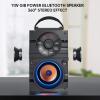 Aesackir Portable Big Bluetooth Speakers with Light, Wireless with Subwoofer, FM Radio, LED Lights, EQ, Booming Bass, Bluetooth 4.2 Stereo Loud Outdoor/Indoor Retro, for Home, Camping, Travel, Black view 3