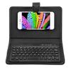 Portable Bluetooth Keyboard with Leather Case, Universal Keyboard with Detachable Flip Case and Stand, Cover with for 4.5''-6.8'' iOS,for Android/for Smart Phones (Black) view 1