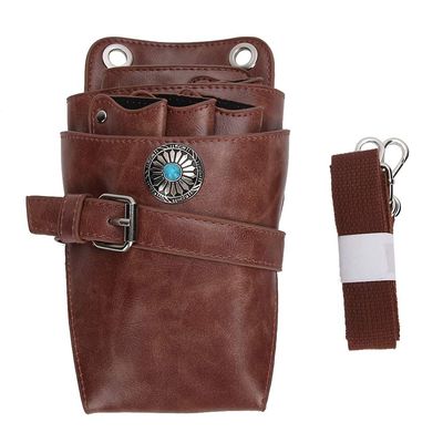 Scissors Bag for Hairdressers Multifunction PU Pouch with Waist & Shoulder Belt, Fits Scissors, Combs, Watering Cans, and Other Salon Tools