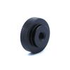 2 Pack 25mm Large Knurled Edge 1/4"-20 Female Thumb Wheel Lock Nut Adapter (Black) view 3