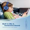 iClever HS14 Kids Wired Headphones, Light Blue, 85dB Volume Limiter, Stereo Sound, Built-in Mic, 3.5mm Audio Jack Compatible, 6.1 Ounces view 2
