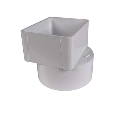 PVC Offset Downspout Adapter, 3 x 4 x 4-In.