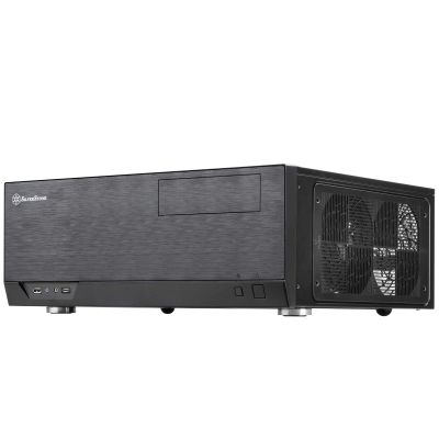 Silverstone Technology Home Theater Computer Case (HTPC) with Faux Aluminum Design for ATX/Micro-ATX Motherboards and New USB Type C Front Port, SST-GD09B-C