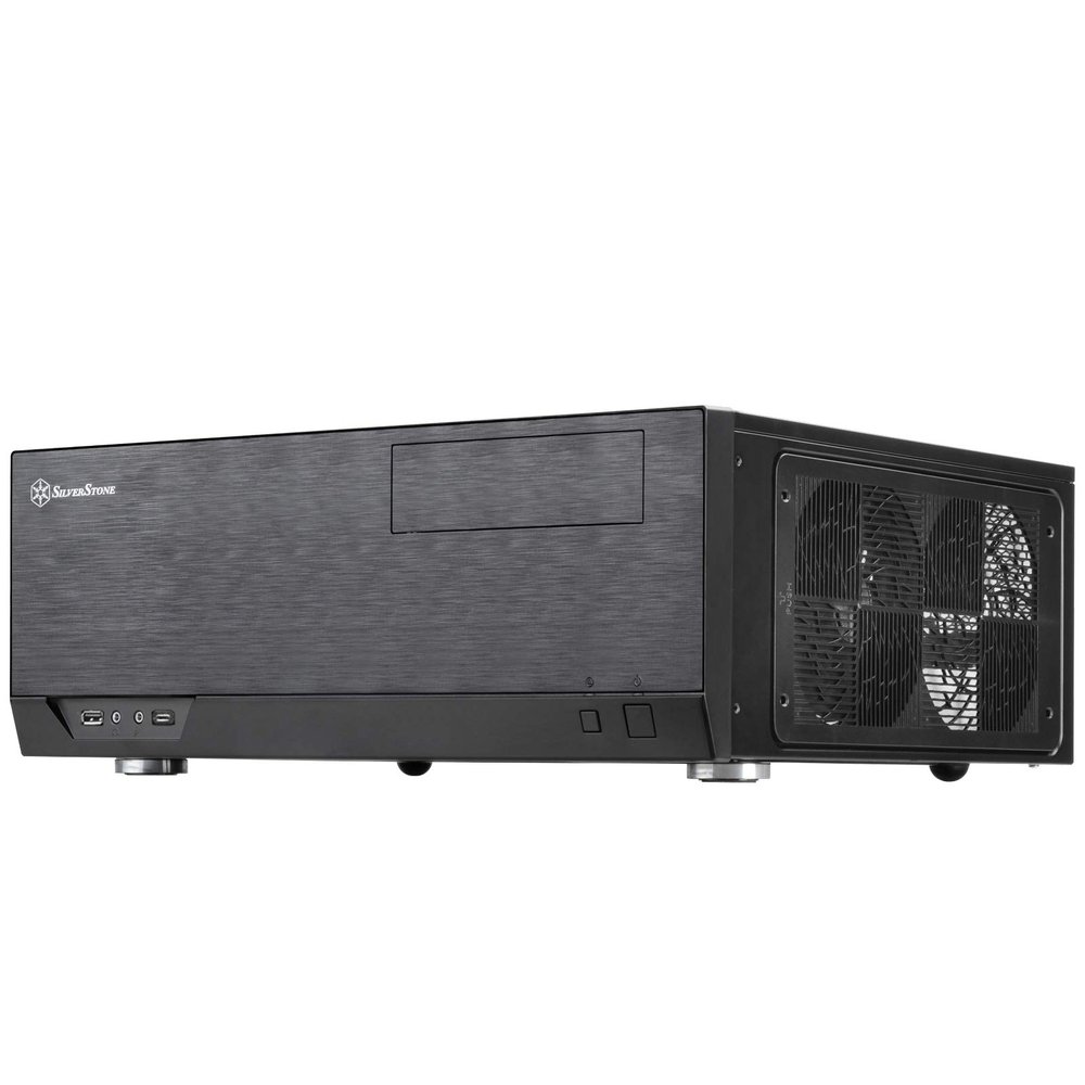 Silverstone Technology Home Theater Computer Case (HTPC) with Faux Aluminum Design for ATX/Micro-ATX Motherboards and New USB Type C Front Port, SST-GD09B-C