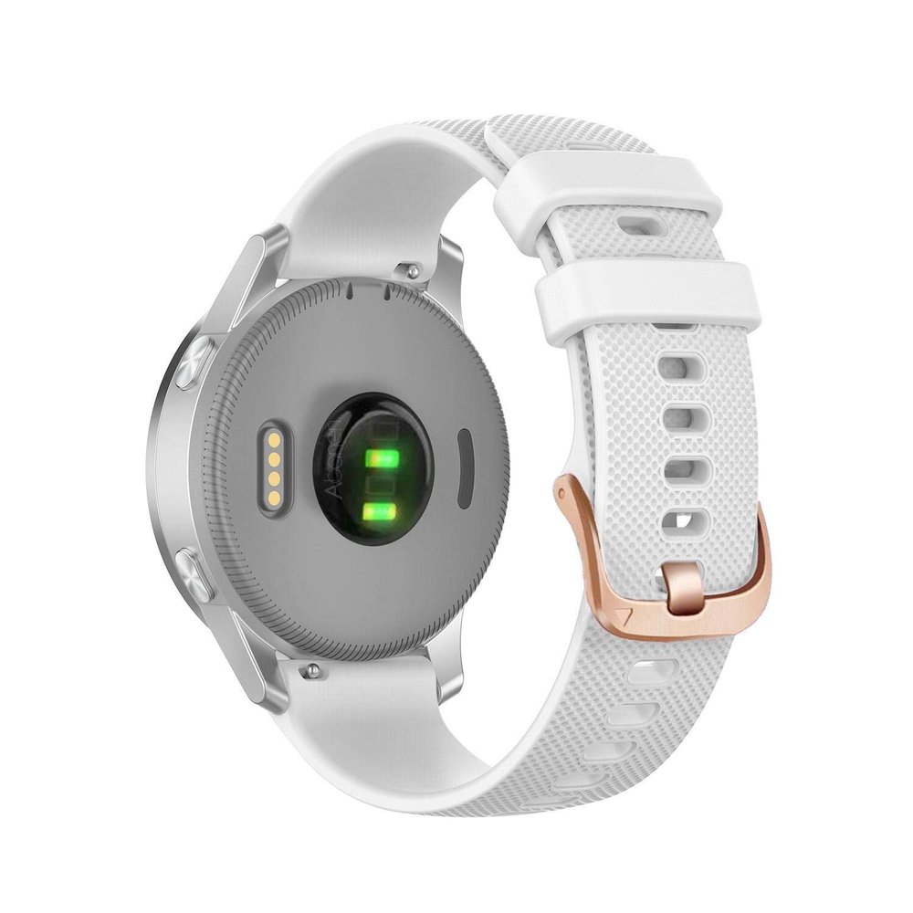 Abanen Silicone Watch Bands for Garmin Vivoactive 4S / Venu 2S / Venu 3S / Vivomove 3S, Soft Sport 18mm Quick Release Waterproof Replacement Wristband Strap for Garmin Forerunner 255s/265s (White)