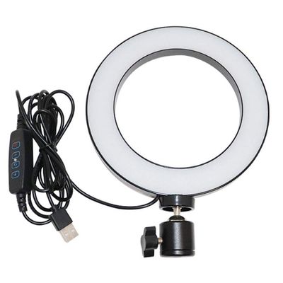 Walway 6 Inches LED Selfie Ring Light with Hot Shoe Adapter for Live Stream/Makeup/YouTube Video/Photography, 3 Light Modes