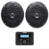 Kicker KMC3 Marine Digital Media Gauge Receiver w/Bluetooth/USB for Boat/ATV/UTV Bundle with Pair Rockville MS525B 5.25" 400 Watt Waterproof Marine Boat Speakers 2-Way Black view 1