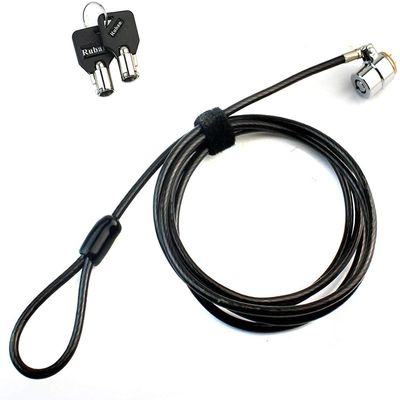Tether Lock and Security Cable: Device to Countertop, Two Keys 6.6 Foot (Black)