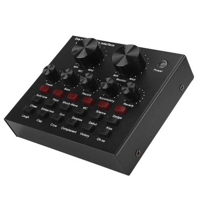 V8 External Bluetooth Sound Card, Universal Portable Live Sound Card with Volume Control for Live Streaming, 6 Effects Modes, 112 Types of Electro Acoustic