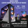 MUSETEX USB 3.0 Ports & 6 PCS 120mm LED ARGB Fans Pre-Installed ATX Mid Tower Computer Gaming Case with Remote Control Tempered Glass (BX6-MN6) view 2