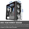MUSETEX USB 3.0 Ports & 6 PCS 120mm LED ARGB Fans Pre-Installed ATX Mid Tower Computer Gaming Case with Remote Control Tempered Glass (BX6-MN6) view 3