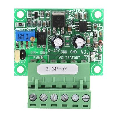 Digital-Analog PLC Module, 3.3V PWM to 0-5V Voltage Converter D/A Digital-Analog PLC Module, Reverse Polarity Function, Converters