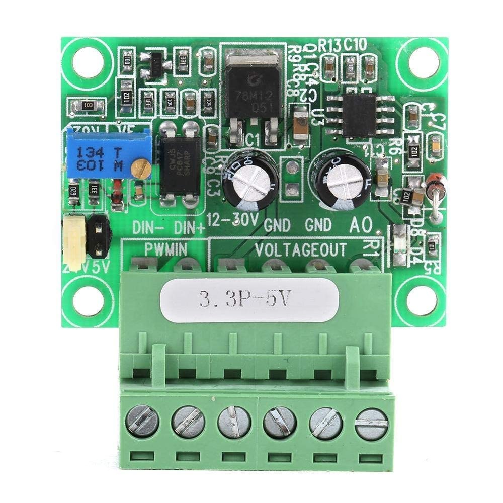Digital-Analog PLC Module, 3.3V PWM to 0-5V Voltage Converter D/A Digital-Analog PLC Module, Reverse Polarity Function, Converters