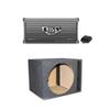 Boss Armor AR2000M 2000 Watt Monoblock A/B Audio Amplifier with Bass Remote and QPower 15" Single Ported Vented Subwoofer Box Enclosure view 1