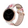 Abanen 18mm Leather Watch Bands for Garmin Vivoactive 4S / Venu 2S / Venu 3S / Vivomove 3S, Floral Printing Quick Release Women Wristband Strap with Rose-Gold Clasp for Forerunner 255s/265s view 3