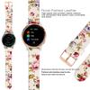 Abanen 18mm Leather Watch Bands for Garmin Vivoactive 4S / Venu 2S / Venu 3S / Vivomove 3S, Floral Printing Quick Release Women Wristband Strap with Rose-Gold Clasp for Forerunner 255s/265s view 4