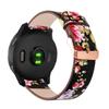 Abanen 18mm Leather Watch Bands for Garmin Vivoactive 4S / Venu 2S / Venu 3S / Vivomove 3S, Floral Printing Quick Release Women Wristband Strap with Rose-Gold Clasp for Forerunner 255s/265s (Black) view 1
