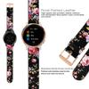 Abanen 18mm Leather Watch Bands for Garmin Vivoactive 4S / Venu 2S / Venu 3S / Vivomove 3S, Floral Printing Quick Release Women Wristband Strap with Rose-Gold Clasp for Forerunner 255s/265s (Black) view 4